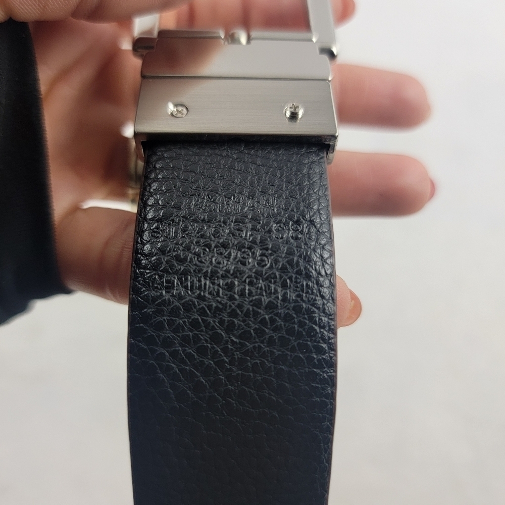 Fairlane & Sons reversible black and brown textured genuine leather belt Size 38 - Picture 3 of 5